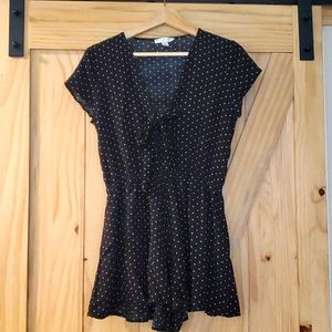 Polka-dot black Romper - M
